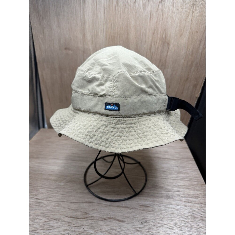 Vintage Kavu KHAKI Bucket Strap Hat Cotton made in Seattle, USA